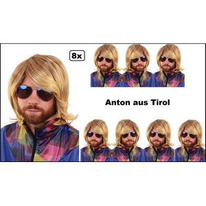 8x Pruik Anton aus Tirol blond - Oktoberfest apres ski oostenrijk tirol zwitserland ski leraar bier feest biertje