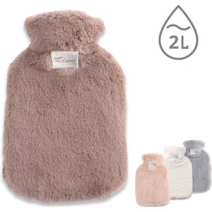 DecoSence® Kruik met Hoes - Warmwaterkruik 2 Liter - Faux Fur Hoes - Super Zacht - Beige Bruin - Tot 6 uur Lang Warm - Kruikzak - Hot Water Bag