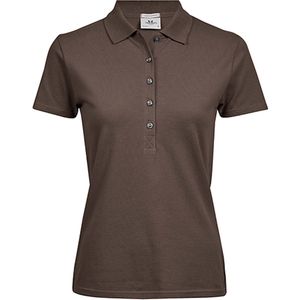 Women´s Luxury Stretch Polo met korte mouwen Chocolate - M