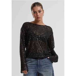 Urban Classics - Sequins Longsleeve top - 5XL - Zwart