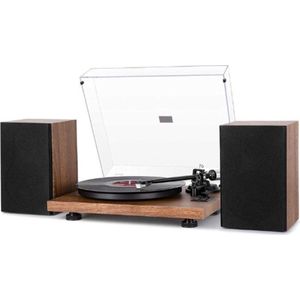 Draaitafel met luidsprekers - Bluetooth-draaitafel - met luidsprekers - USB- en RCA-poort - Phono-equalizer - Magneet-autostop -