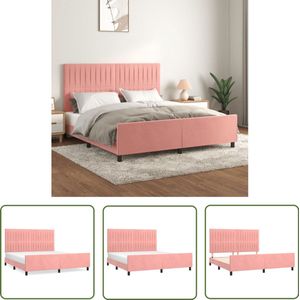 Stijlvol Roze Fluwelen Bedframe 180x200 cm Bed Frame - Rozenkleurig Bed - Velvet Bed - Stapelbed - Tweepersoonsbed