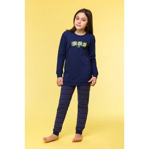 Woody - Meisjes/Dames Pyjama - Donkerblauw - 16 jaar