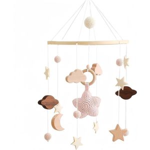 Vilten baby mobiele windspel wieg met wolken en ballen