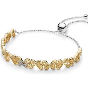 Armband vlinders | Sliding armband | Hoogwaardig verguld 925 Sterling Zilver