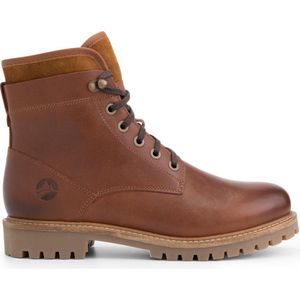 Travelin' Langesund Heren - Leren Veterschoenen - Wol gevoerde boots - Cognac leer