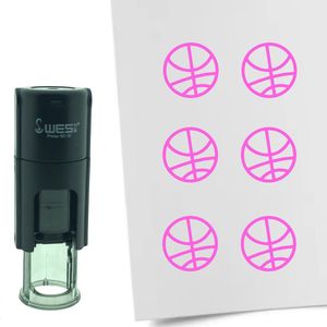 CombiCraft Stempel Basketbal 10mm rond - roze inkt