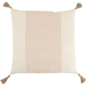 J-Line kussen Geweven Vierkant - polyester - beige