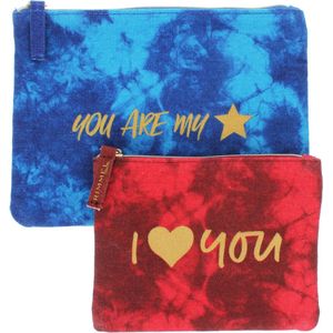 Rimmel Toiletry Bag Red & Blue - 15 x 12 cm + 20 x 15 cm