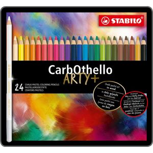STABILO CarbOthello - Kalkpastel Kleurpotloden - Metalen Etui Met 24 Kleuren