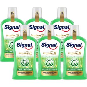 Signal Mondwater Integral 8 Fresh Naturals 6 x 500ml Voordeelverpakking