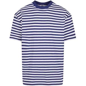 Urban Classics - Regular Stripe Heren T-shirt - L - Wit/Blauw