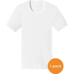 SCHIESSER Essentials T-shirt (1-pack) - Doppelribb met O-hals - wit - Maat: XL