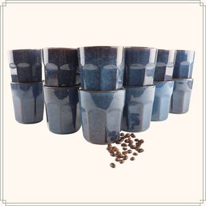 OTIX Koffie Kopjes - zonder Oor - Cappuccino - Mokken - 12 Stuks - 300 ml - Koffietassen - Aardewerk - BLUETT