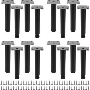 Verstelbare metalen meubelpoten - 12 stuks - 15 cm hoog - Meubelpoten voor banken, bureaus en stoelen