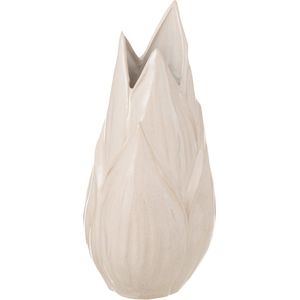J-Line vaas Ibiza Blinkend - keramiek - beige - medium - 44.5 cm hoog