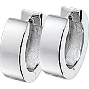 YO&NO - Oorbellen - Zilver -  Oorringen - Klap - Vlak -  4mm - 12,5 mm - Sieraden vrouw - Gerhodineerd - Zilver 925