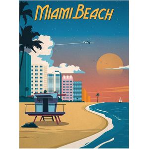 Miami Beach Metalen Bord - 20 x 30 cm