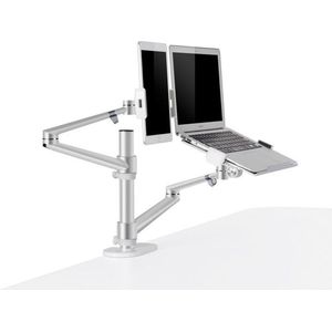 R2B® Monitor arm geschikt voor monitor/laptop/tablet- Monitorbeugel- Zilver