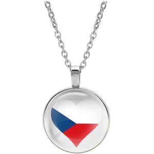 Ketting Glas - Hart Vlag Tsjechië