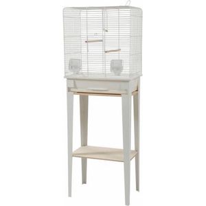 Zolux vogelkooi chic loft met meubel wit 124x44,5x28 cm