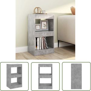 vidaXL Boekenplank - Boekenkast - Boekenkast/kamerscherm 40x30x72 cm betongrijs - Houten Boekenkast - Grijze Boekenkast - Betonnen Boekenkast