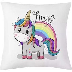 Eenhoorn kussenhoes - Unicorn - sierkussenhoes - 45 x 45 cm