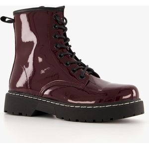 Blue Box lak dames veterboots Bordeauxrood - Maat 36