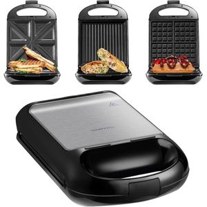 Wafelijzer met Verwisselbare Platen - Contact Grill - Tosti Apparaat