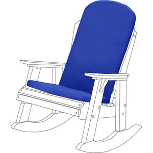 Garden Premium Adirondack-stoelkussen, hoge rugleuning, kussen met veilige banden, waterafstotend en licht antislip patio-stoelkussen, eenvoudig afwasbaar zitkussen (blauw)