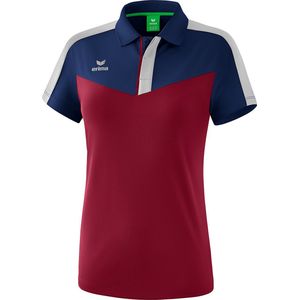 Erima Squad Polo Dames New Navy-Bordeaux Grijs Maat 34