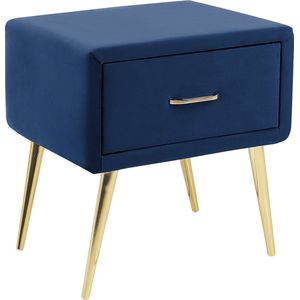 BELIANI FLAYAT - Nachtkastje - Marineblauw - Fluweel