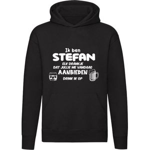 Ik ben Stefan, elk drankje dat jullie me vandaag aanbieden drink ik op Hoodie - feest - drank - alcohol - bier - festival - kroeg - cocktail - bar - vriend - vriendin - jarig - verjaardag - cadeau - humor - grappig - unisex - trui - sweater