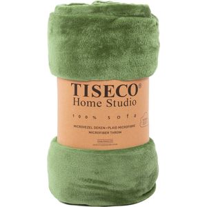 Tiseco Home Studio - Plaid COSY - microflannel - 220 g/m² - 180x220 cm - Greenolive
