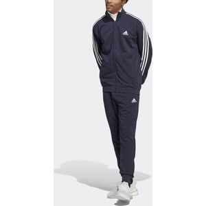 adidas Sportswear Basic 3-Stripes French Terry Trainingspak - Heren - Blauw- XL