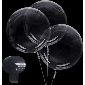 24 stuks 60 cm Bobo-ballonnen, 60 cm grote heldere Bobo-ballonnen, ronde transparante luchtbelballonnen, kristalheldere, vulbare Bobo-ballonnen voor doe-het-zelf, babyshower, bruiloft, jubileum,