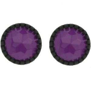 Behave - Oorsteker Damers - Rond 2 cm - Zwart met Aubergine