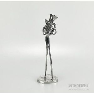 Sculptuur Tuba speler / cadeau muziek / geschenk / aandenken muziek / muzikant / instrumentbespeler / cadeau fanfare / muziekvereniging geschenk