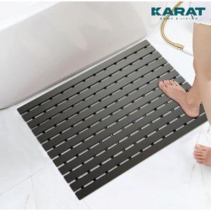 FLOORDIREKT Antislip Badmat voor Natte Ruimtes - 61 x 300 cm - Zwart - Antibacteriële Deurmat met Drainagefunctie - Badmat - Doucherooster - Saunarooster, Natte Ruimte Mat voor Kleedkamers, Zwembaden, Badkamers