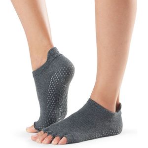 ToeSox Low Rise - Antislip Sokken - Open Tenen - Charcoal – Grijs