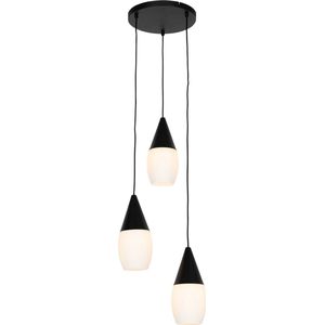 QAZQA drop - Moderne Hanglamp - 3 lichts - Ø 39.6 cm - Wit - Woonkamers-sSlaapkamers-sKeuken