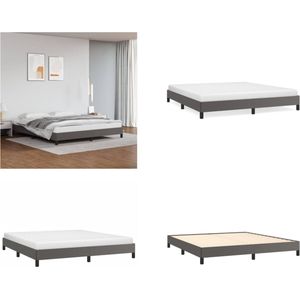 vidaXL Bedframe kunstleer grijs 180x200 cm - Bedframe - Bedframes - Bed - Slaapmeubel