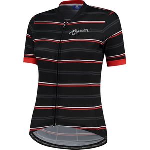 Rogelli Stripe Fietsshirt - Korte Mouwen - Dames - Zwart, Rood - Maat S