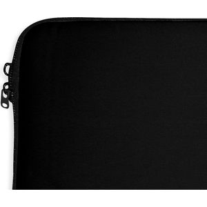 Laptophoes 17 inch - Kikker - Plant - Zwart - Laptop sleeve - Binnenmaat 42,5x30 cm - Zwarte achterkant