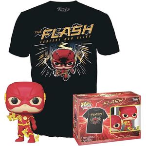 Funko The Flash - POP! & Tee Box The Flash Verzamelfiguur & T-shirt Set - L - Zwart
