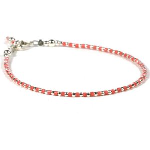 Enkelbandjes kinder sterling zilver 925 - oranje - 1mm - 19cm