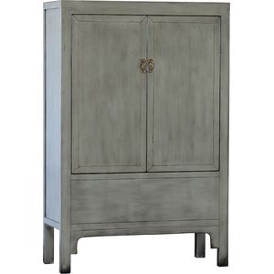 Chinese Ming Kast Lichtgrijs - Dusted Grey – Oosterse Kast – Aziatische Kast