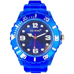 Horloges voor mannen | Heren horloge | 43 mm | Blauw | Zwart | SEVEND®