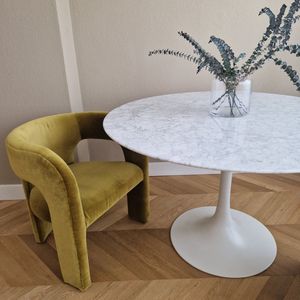 Flute Eettafel Wit Marmer Rond