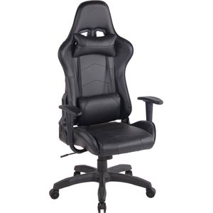 Bureaustoel - Game stoel - In hoogte verstelbaar - Kunstleer - Zwart - 65x47x138 cm